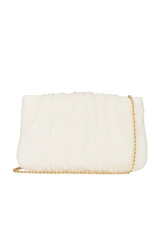 Loeffler Randall Brit Flat Pleated Pouch  in Pearl from Revolve.com | Revolve Clothing (Global)