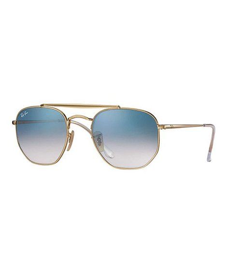 Gold & Blue Gradient Marshal Aviator Sunglasses - Unisex | Zulily