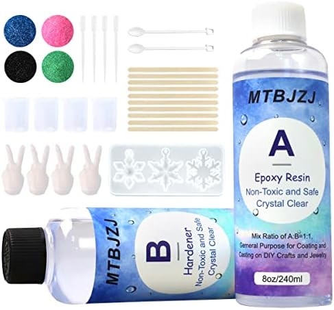 Crystal Clear Epoxy Resin, 16oz Epoxy Resin Kit - Art Resin Not Yellowing and No Bubble Self Leve... | Amazon (US)