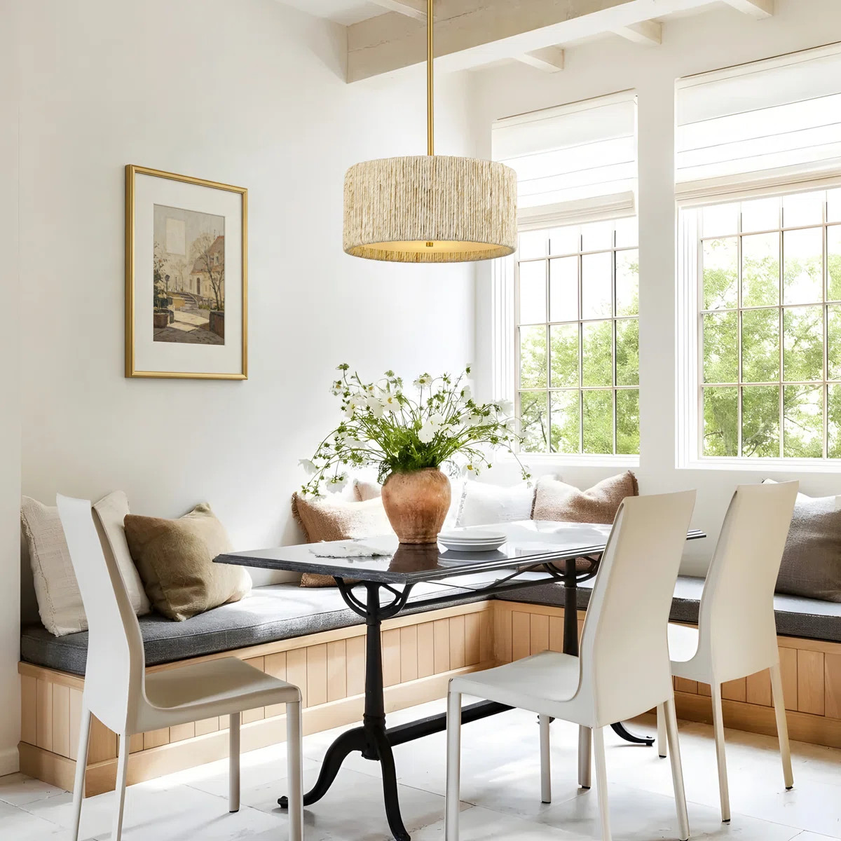 3 - Light 16.6” Dimmable Hand-Woven Drum Chandelier | Wayfair North America