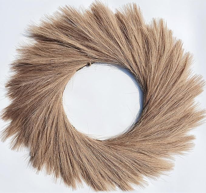 Pampas Grass Wreath, 27 inch Fall Wreath/Faux Pampas Wreath、Boho Wreath，Front Door Wreaths fo... | Amazon (US)