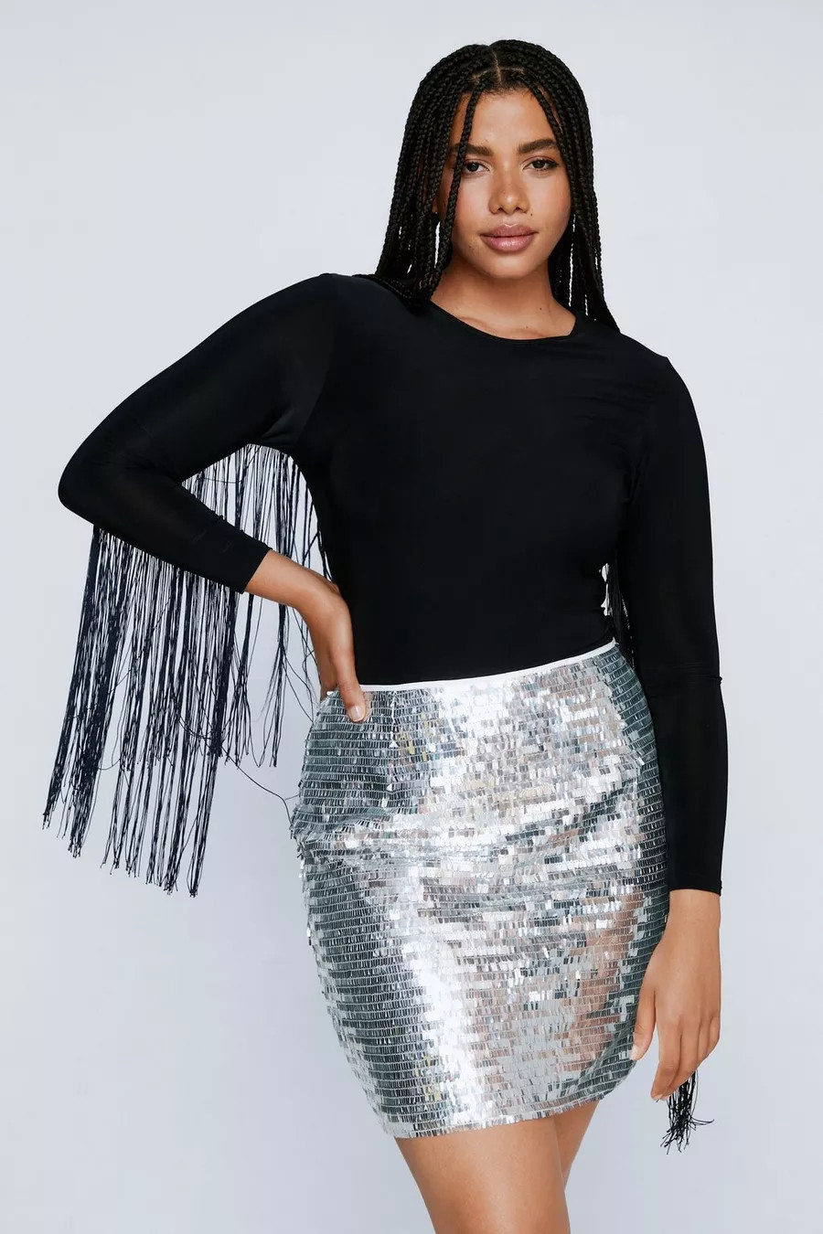 Plus Size Fringed Long Sleeve Bodysuit | Nasty Gal (US)