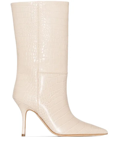 Mama 95mm crocodile-effect boots | Farfetch (UK)