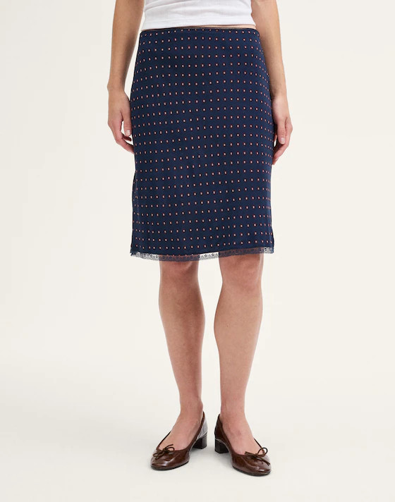 Lace-Insert Midi Slip Skirt | Madewell