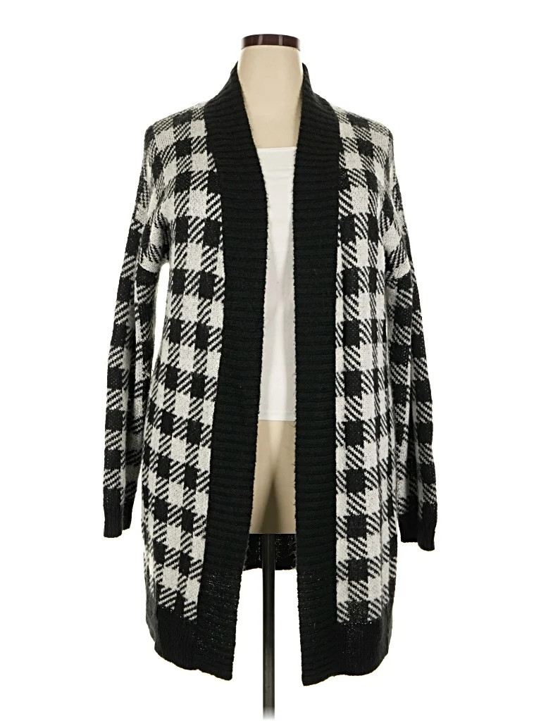 BP. Checkered-gingham Black Cardigan Size 2X - 67% off | ThredUp (US)
