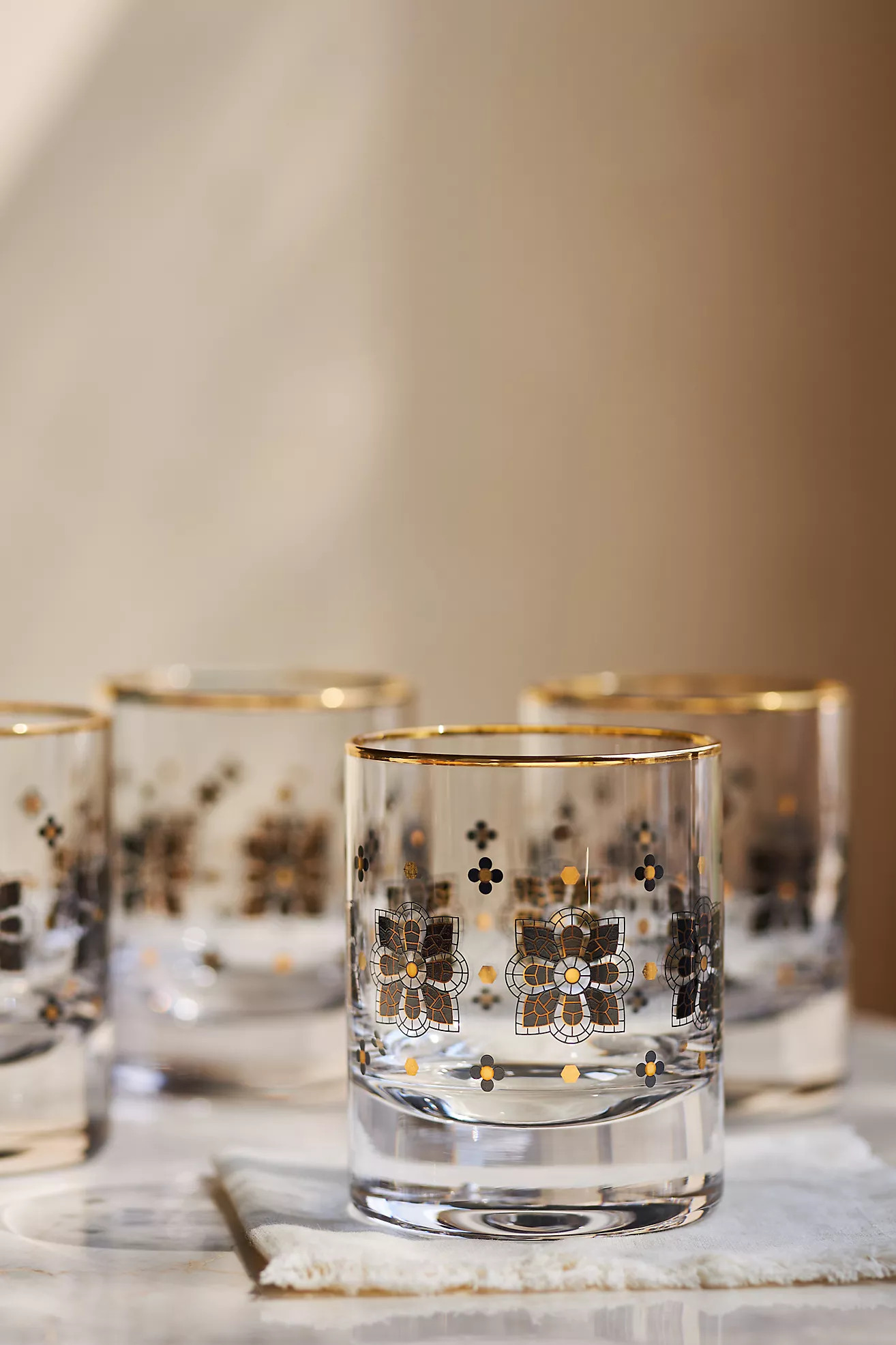 Bistro Tile Old Fashioned Glasses, Set of 4 | Anthropologie (US)