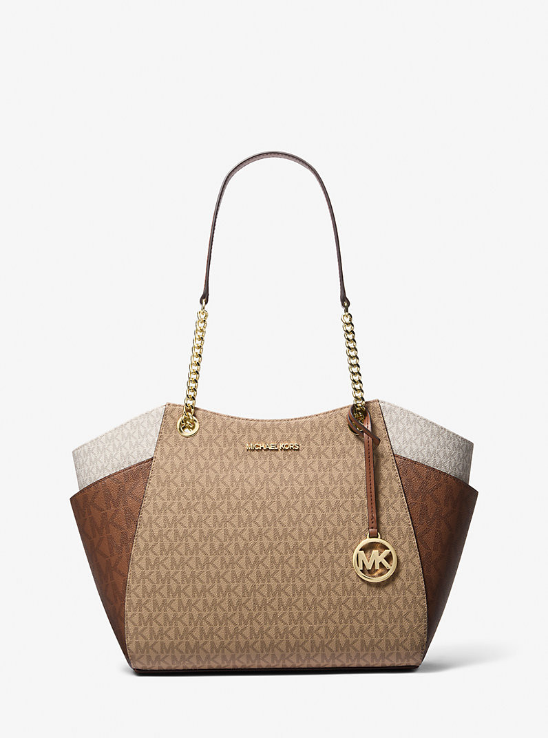 Jet Set Large Color-Block Signature Logo Tote Bag | Michael Kors US
