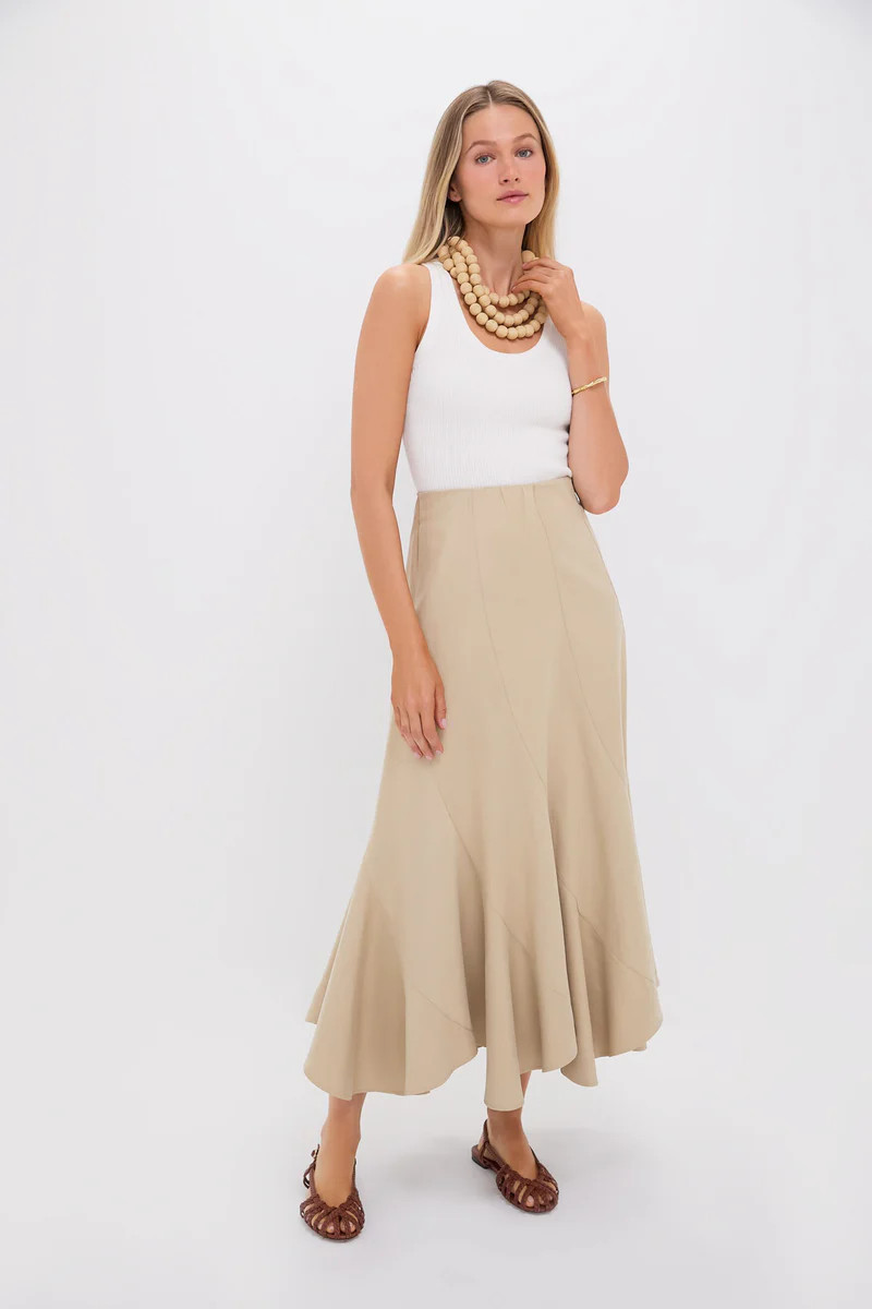 Fawn Drapey Twill Mallory Skirt | Tuckernuck (US)