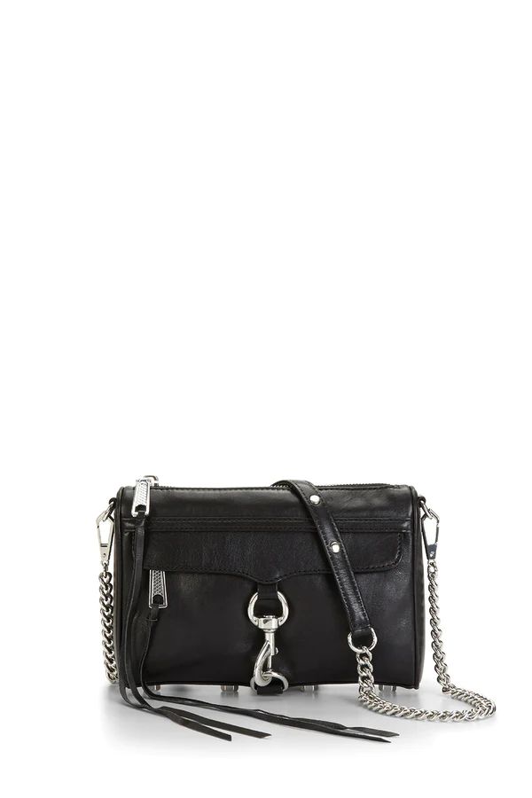 Black & Silver Mini M.A.C. Crossbody Bag | Rebecca Minkoff | Rebecca Minkoff US