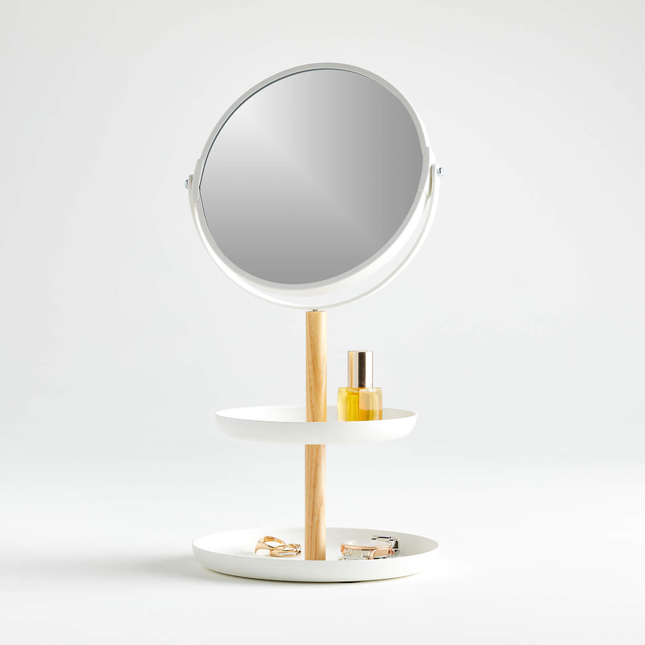 Yamazaki Tosca Tiered Jewelry Dish with Mirror + Reviews | Crate & Barrel | Crate & Barrel
