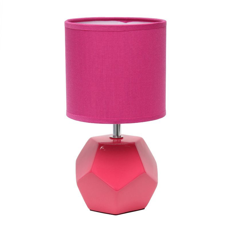 Round Prism Mini Table Lamp with Matching Fabric Shade Pink - Simple Designs | Target