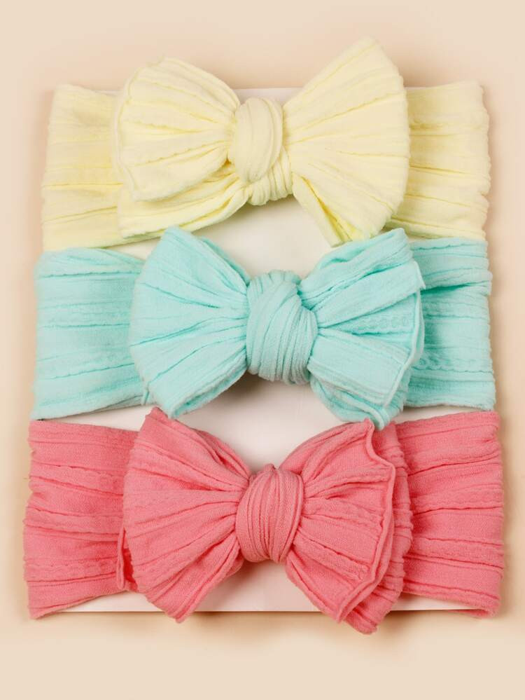 New
     
      3pcs Baby Bow Decor Hair Band | SHEIN