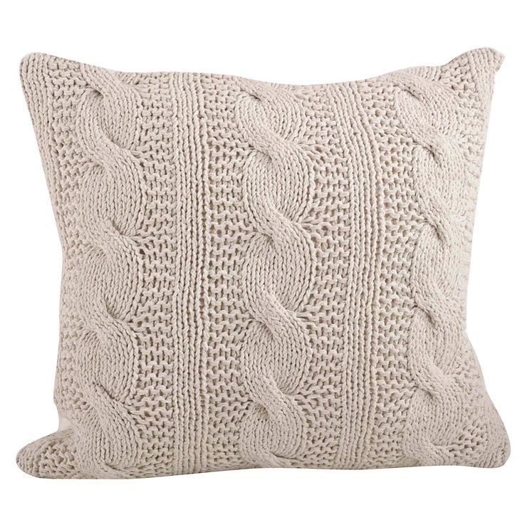 20"x20" Oversize Cable Knit Design Square Throw Pillow - Saro Lifestyle | Target