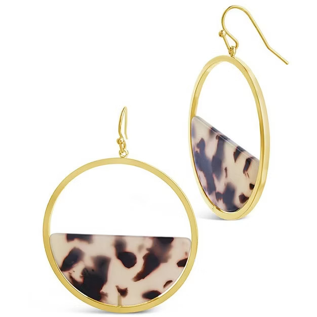 SHINE by Sterling Forever 2.5" Half Circle Resin Dangle Earrings | Target