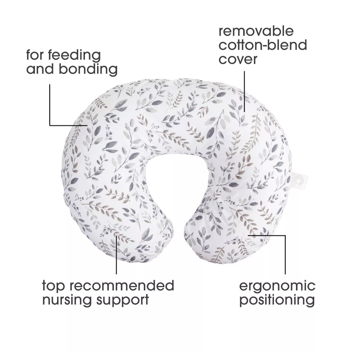 Boppy Nursing Pillow Original Support, Gray Taupe Leaves | Target