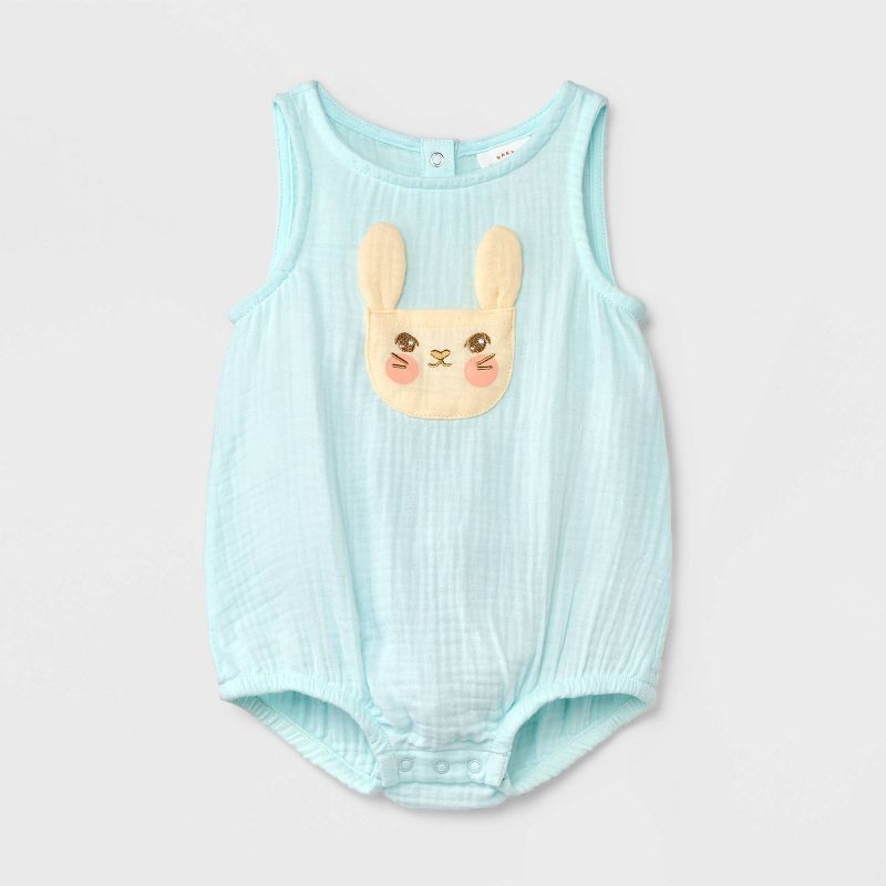 Baby Bunny Sleeveless Romper - Cat & Jack™ Mint Green | Target