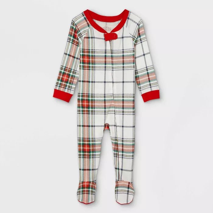 Baby Holiday Plaid Flannel Matching Family Footed Pajama - Wondershop™ White | Target