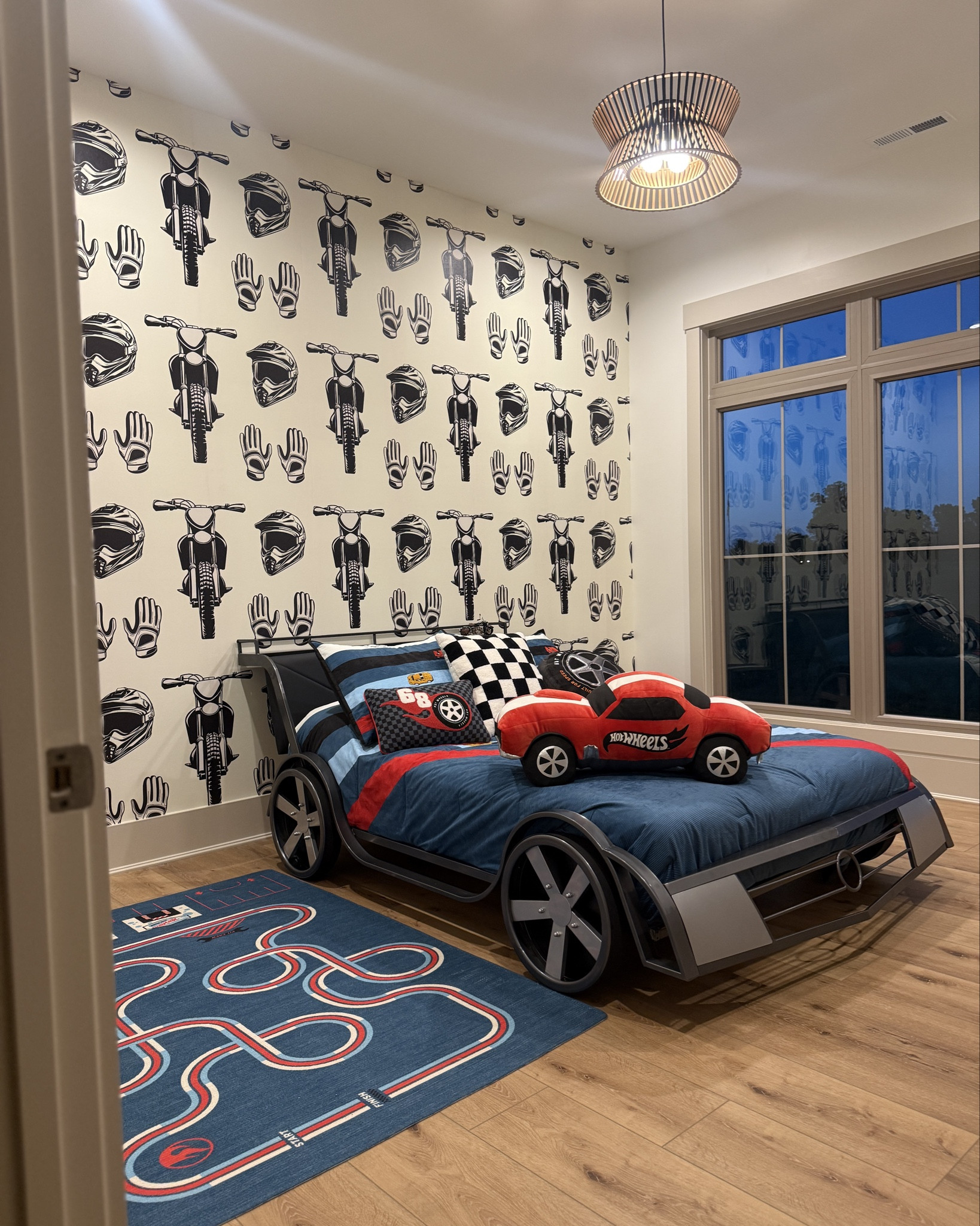 Wayfair race car bed for toddler boys room | dirtbike wallpaper | motocross wallpaper | target | Pillowfort x hot wheels | big boy room | toddler boy room | race car room |race track rug | checkered decor | kids room | blue bedding | moto boy | wall blush Wallpaper | Wayfair | way day deals | wayfair sale | Wayfair lighting |  

#LTKSaleAlert #LTKHome #LTKKids