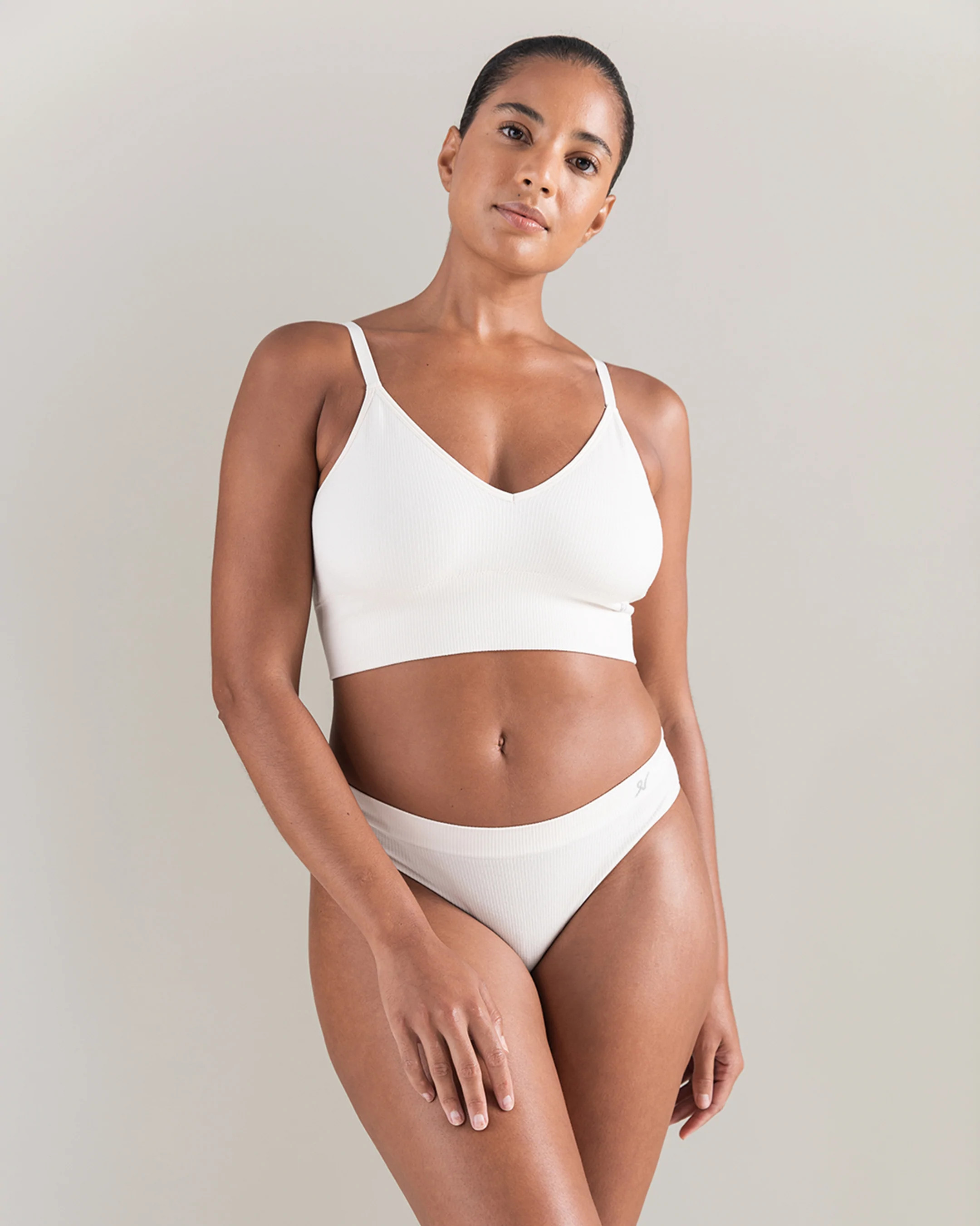 The TENCEL™ Seamless Bralette - White Sand | www.nudea.com