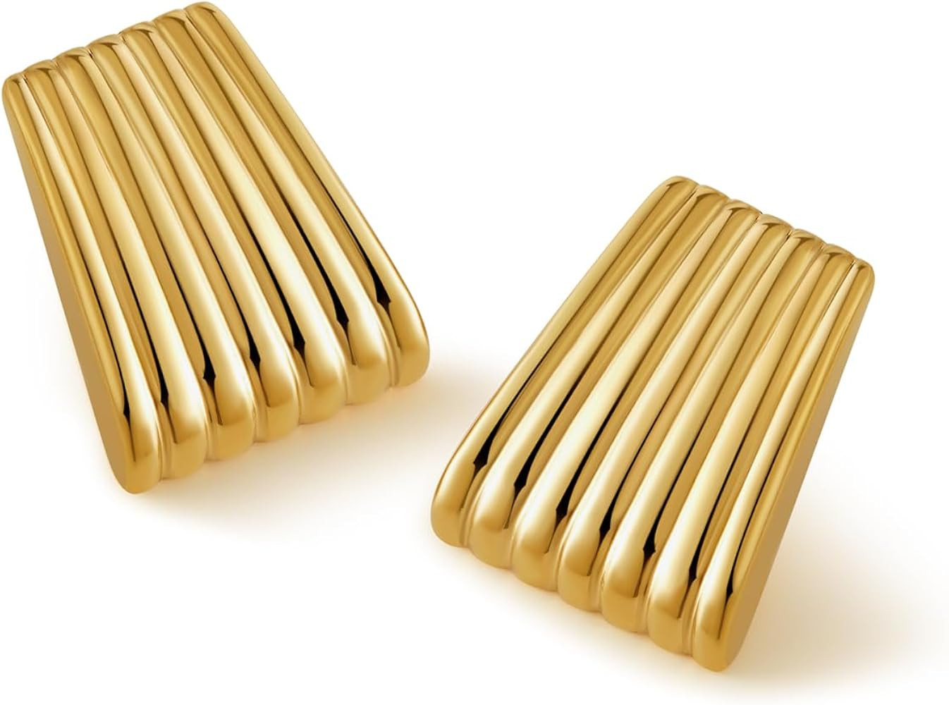 Chunky Gold Stud Earrings for Women Trendy, Statement Big Large Vintage Gold Hypoallergenic Earri... | Amazon (US)