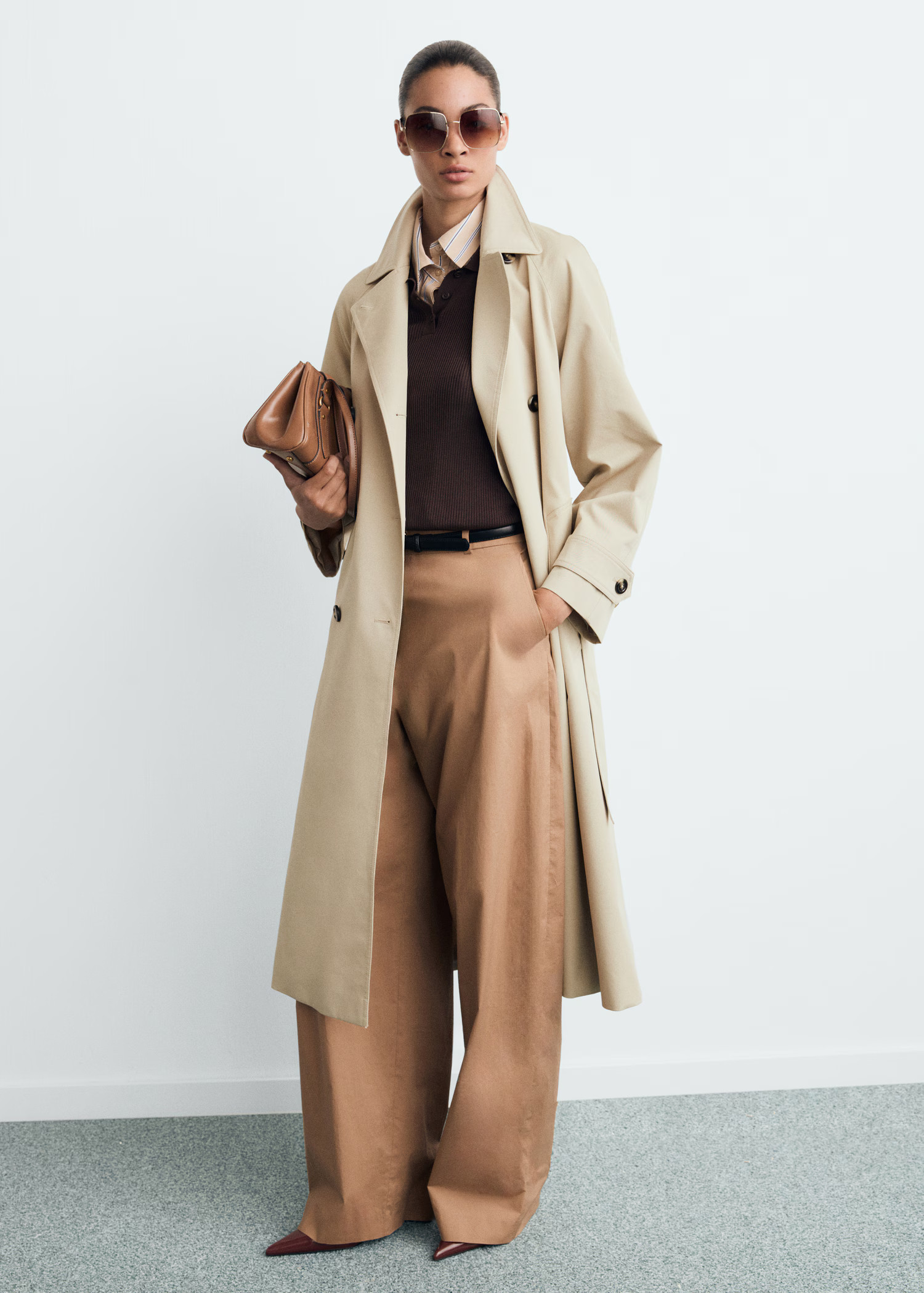 Long double-breasted trench coat - Women | MANGO USA | Mango (US/MX/AU)