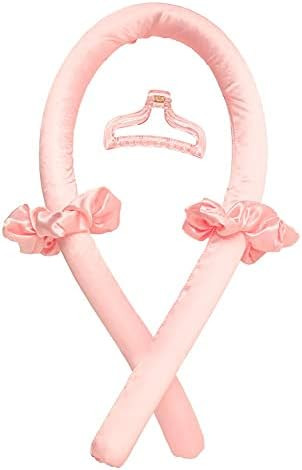 Amazon.com : Heatless Curling Rod Headband No Heat Silk Ribbon Curling Rod Hair Roller Curls with... | Amazon (US)