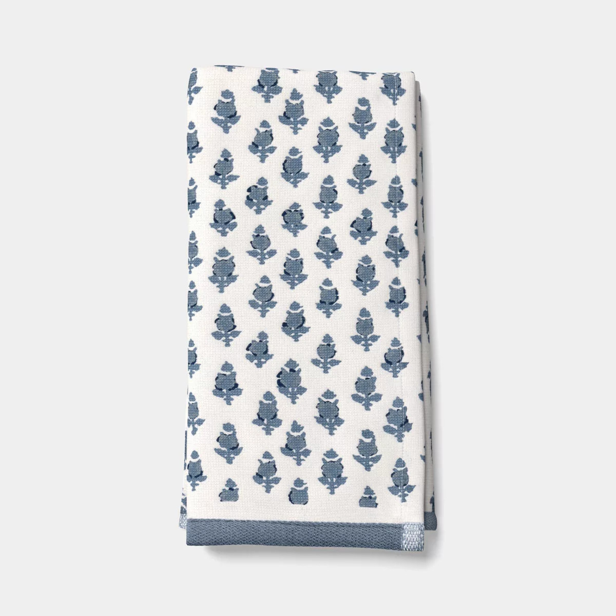 18x28" Cotton Mini Floral Block Print Kitchen Towel Blue - Threshold | Target