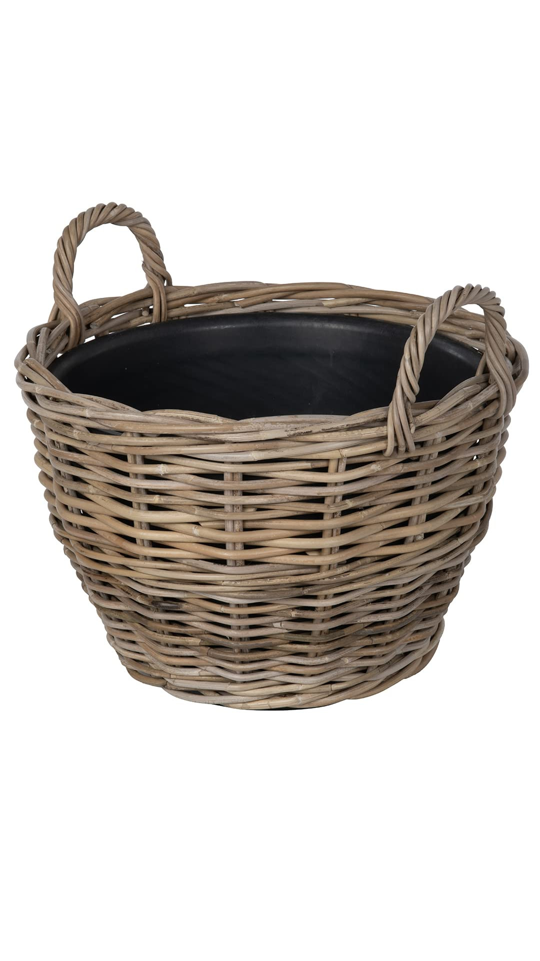 Rattan Kobo Indoor Outdoor Planter Basket with Ear Handles Plastic Pot Large 5 Gallon Soil Capaci... | Amazon (US)