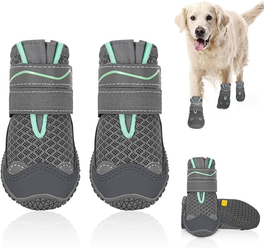 SlowTon Dog Shoes for Large Small Medium Dogs - Breathable Dog Boots for Summer Hot Pavement, Paw... | Amazon (US)