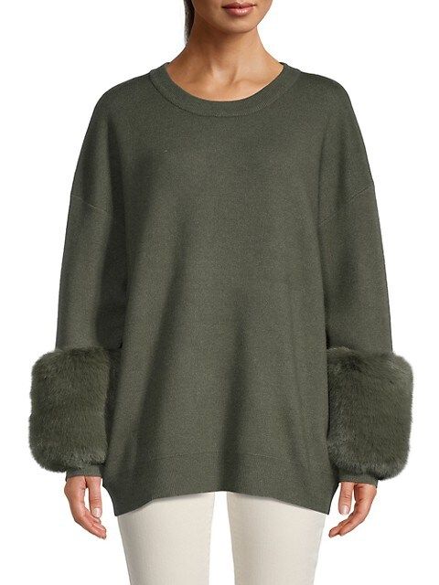 Saks Fifth Avenue Faux Fur-Trim Sweater on SALE | Saks OFF 5TH | Saks Fifth Avenue OFF 5TH