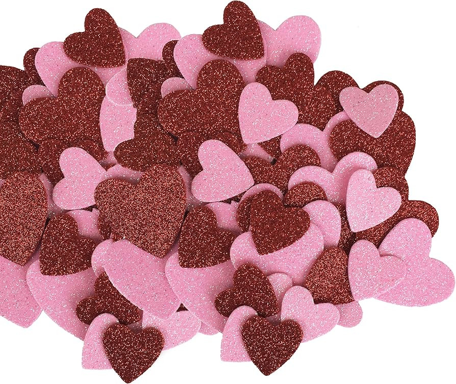 Red & Pink Glitter Hearts Table Scatter - Valentines, Weddings, Crafts | Amazon (US)