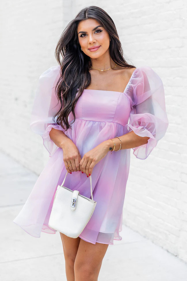 Love Made Me Crazy Multi Tulle Square Neck Mini Dress | Pink Lily
