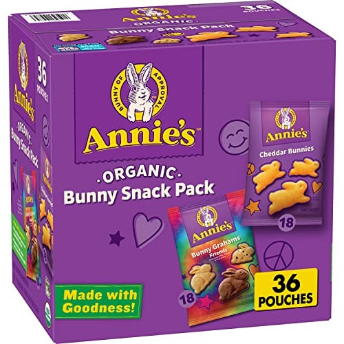 Annie's Organic, Snack Variety Pack, Cheddar Bunnies and Bunny Grahams, 1 oz, 36 ct | Amazon (US)