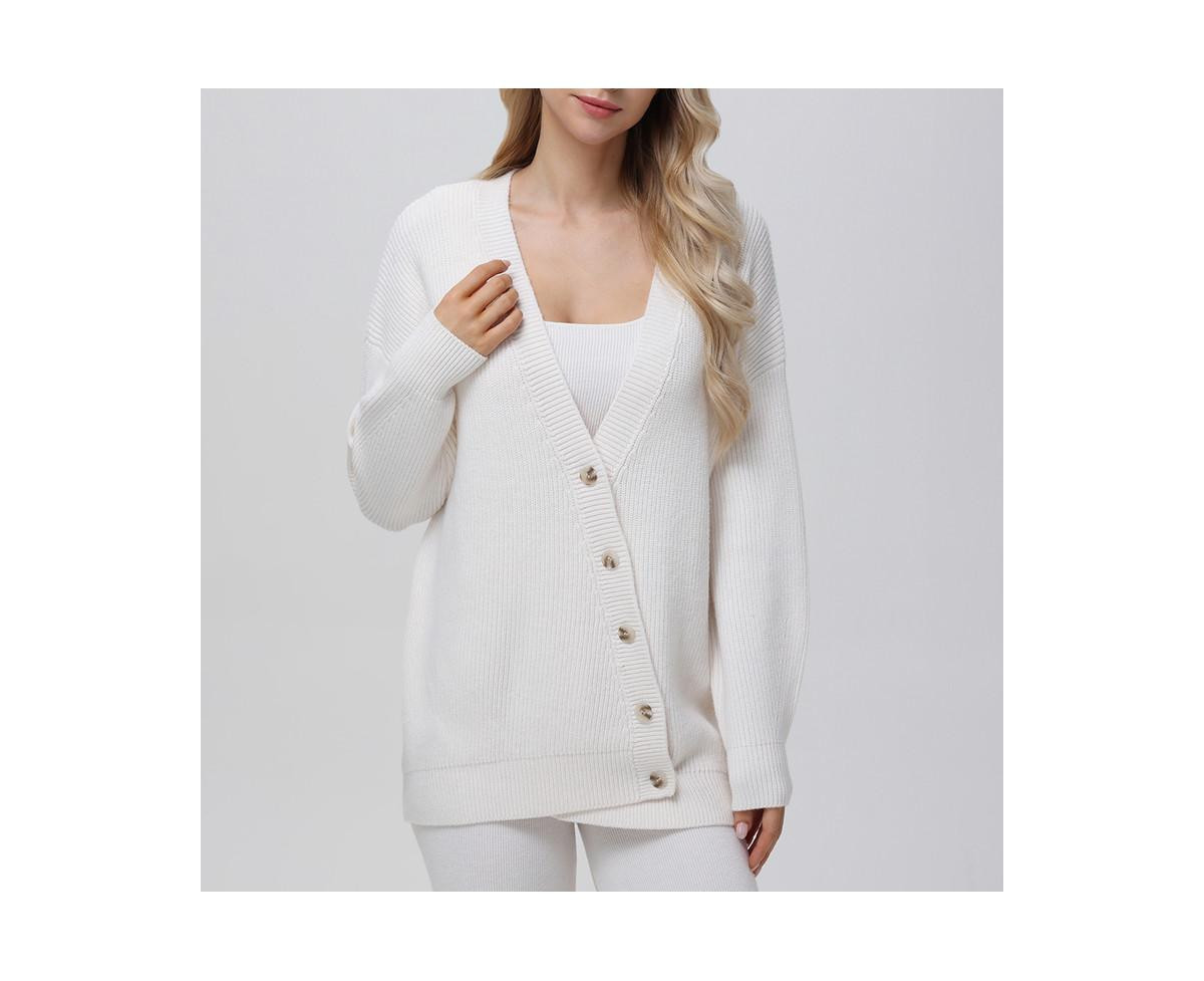525 Women's Evelyn Asymmetrical Luxe Oversized Cardigan - Sea salt | Macy's