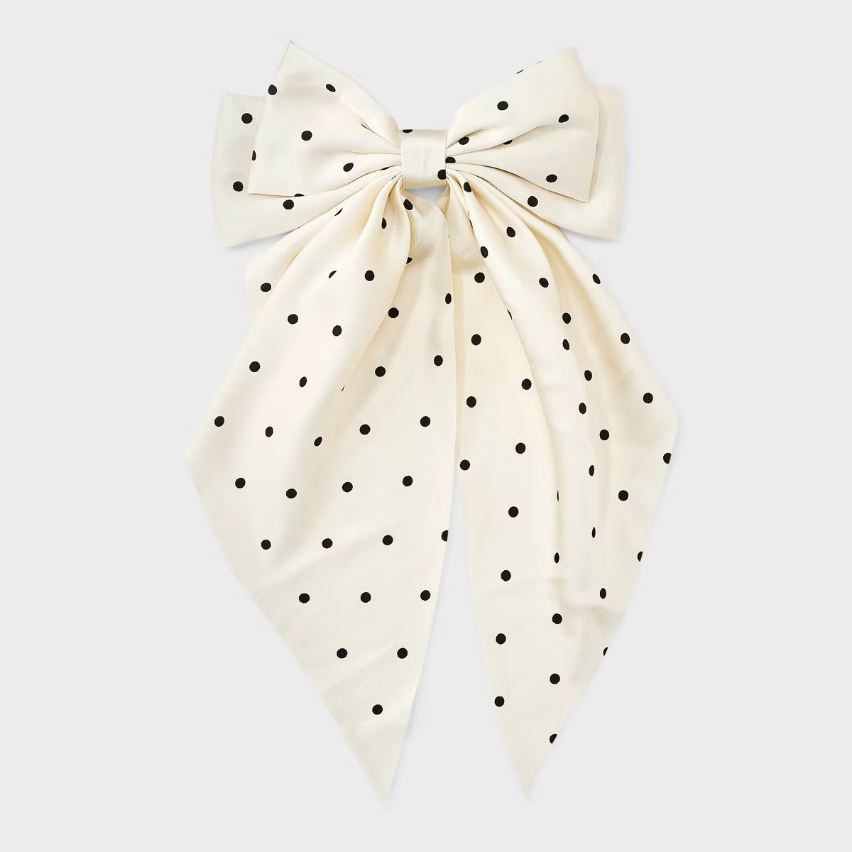 Satin Polka Dot Double Bow Hair Barrette - A New Day™ Ivory: Classic Pattern, Recycled Polyeste... | Target