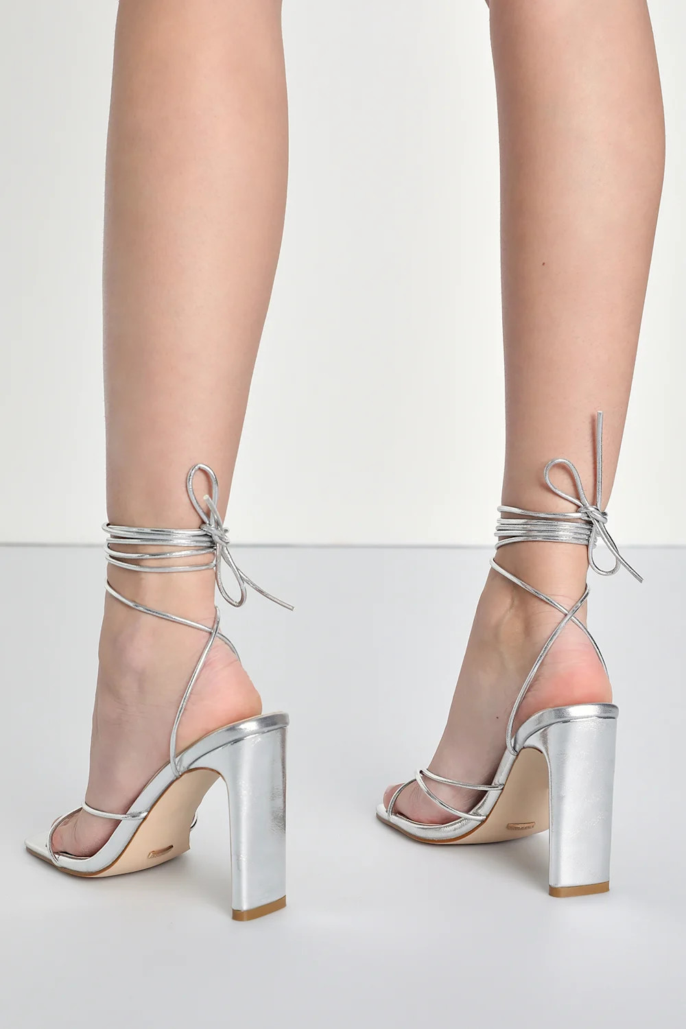 Circa Silver Metallic Strappy Lace-Up High Heel Sandals | Lulus (US)