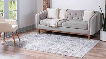 Rugs.com Oregon Collection Rug – 4' x 6' Gray Low-Pile Rug Perfect for Living Rooms, Large Dini... | Amazon (US)