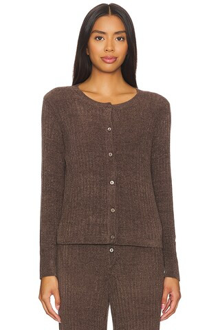 Barefoot Dreams CozyChic Ultra Light Ribbed Button Cardigan in Java from Revolve.com | Revolve Clothing (Global)