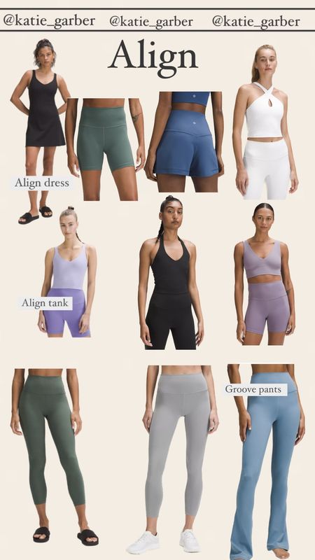 Align materials 
These are not made to workout in I wear it as lounge only due to peeling 
Sports bra & tanks (6)
Leggings (4)