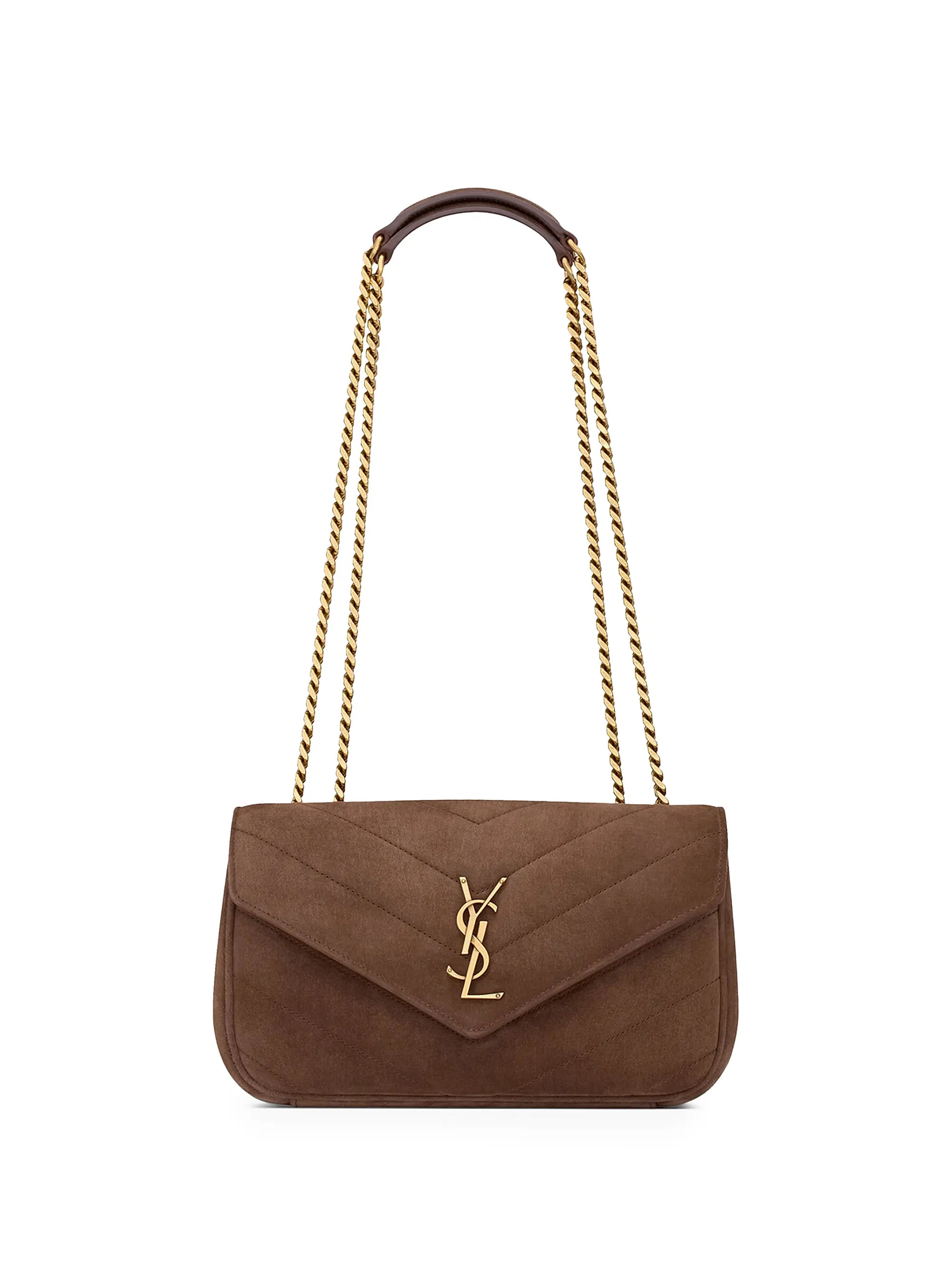 Loulou Small Shoulder Bag in Matelassé Suede | Saks Fifth Avenue