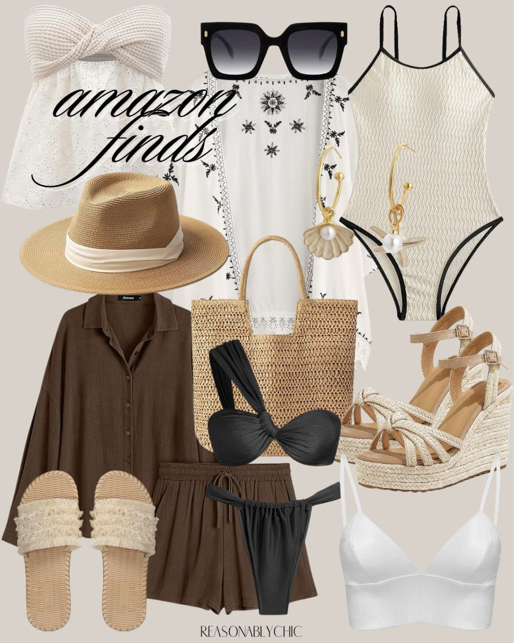 Brown and Cream Amazon Outfits 



brown outfit, cream outfit, fashion collage, neutral tones, summer style, beachwear, vacation outfits, Amazon fashion, linen clothing, satin dress, swimwear, woven accessories, trendy outfits, casual chic, fashion inspiration, outfit ideas, style inspo, wardrobe essentials, clothing ensemble
