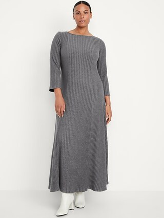 Fit & Flare Ribbed Maxi Dress | Old Navy (US)