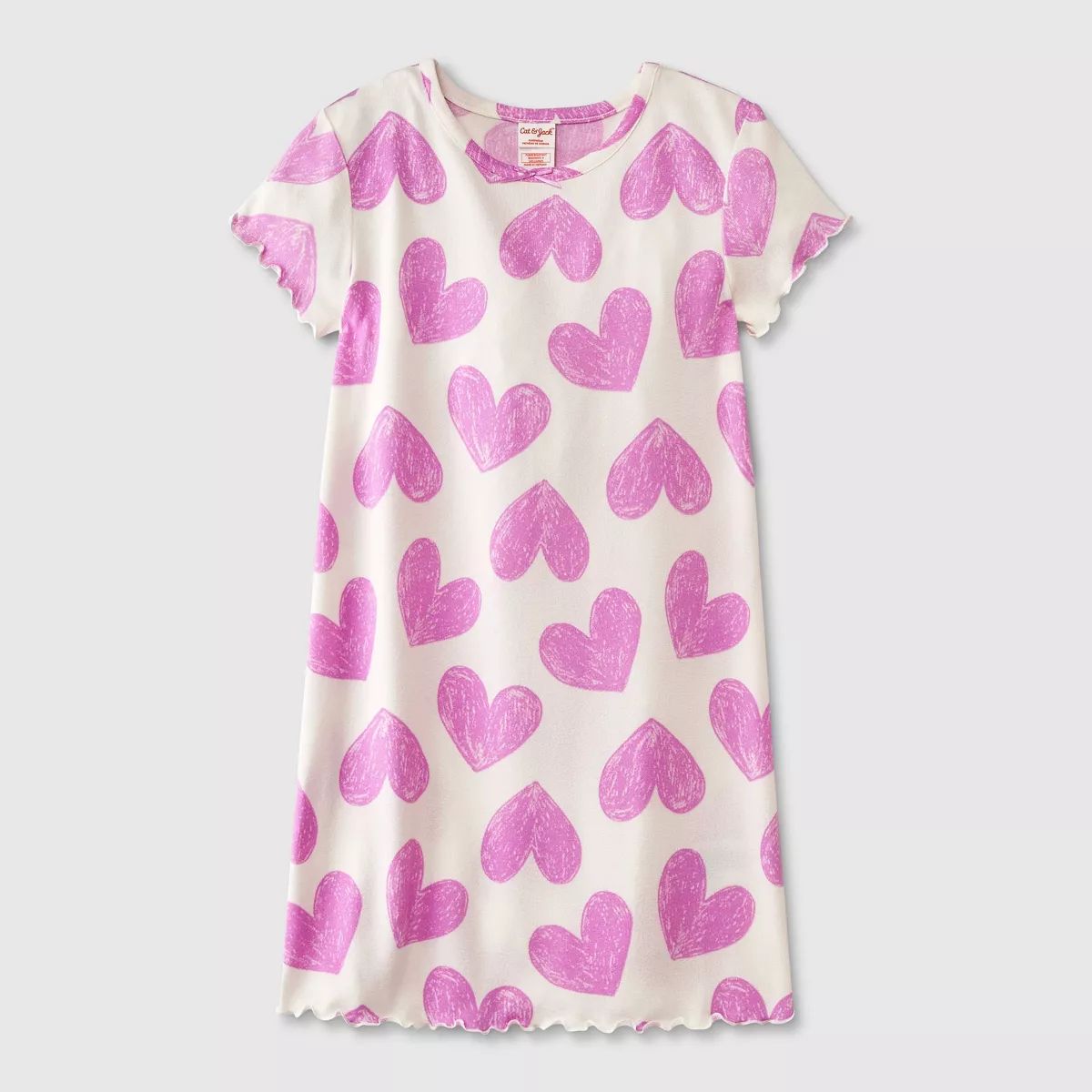 Girls' Soft Brushed Short Sleeve Printed NightGown - Cat & Jack™ | Target