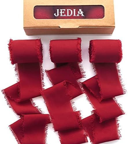 JEDIA Chiffon Ribbon, 3 Rolls Red Christmas Ribbons, 1.5" x 7Yd Chiffon Ribbon Set for Gift Wrapp... | Amazon (US)
