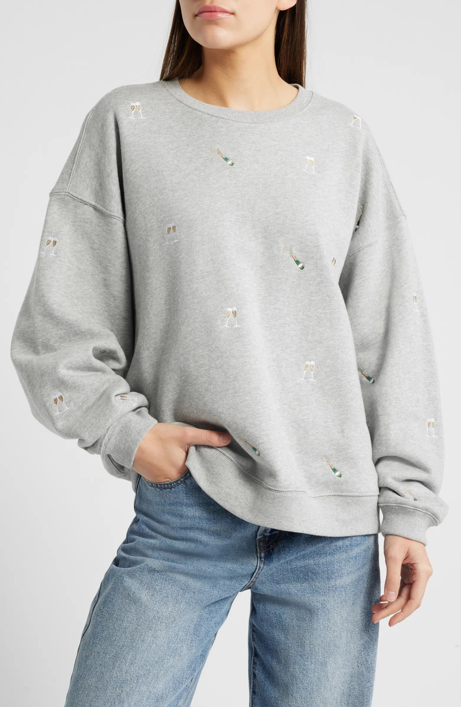 Varsity Cheers Embroidered Cotton Graphic Sweatshirt | Nordstrom