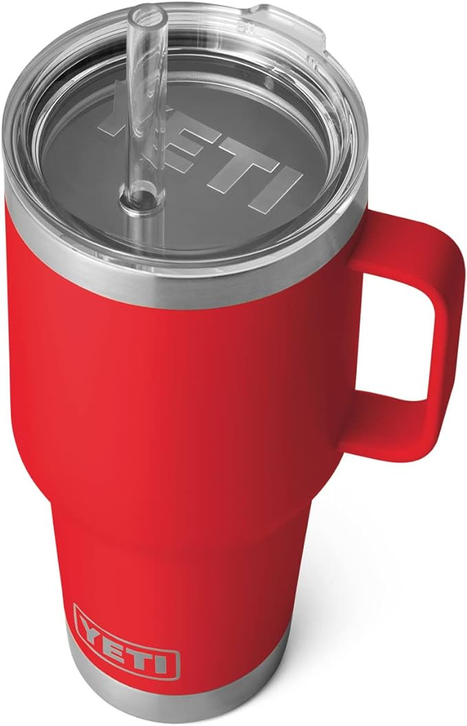 YETI Rambler 35 oz Straw Mug, Vacuum Insulated, Stainless Steel, Rescue Red | Amazon (US)
