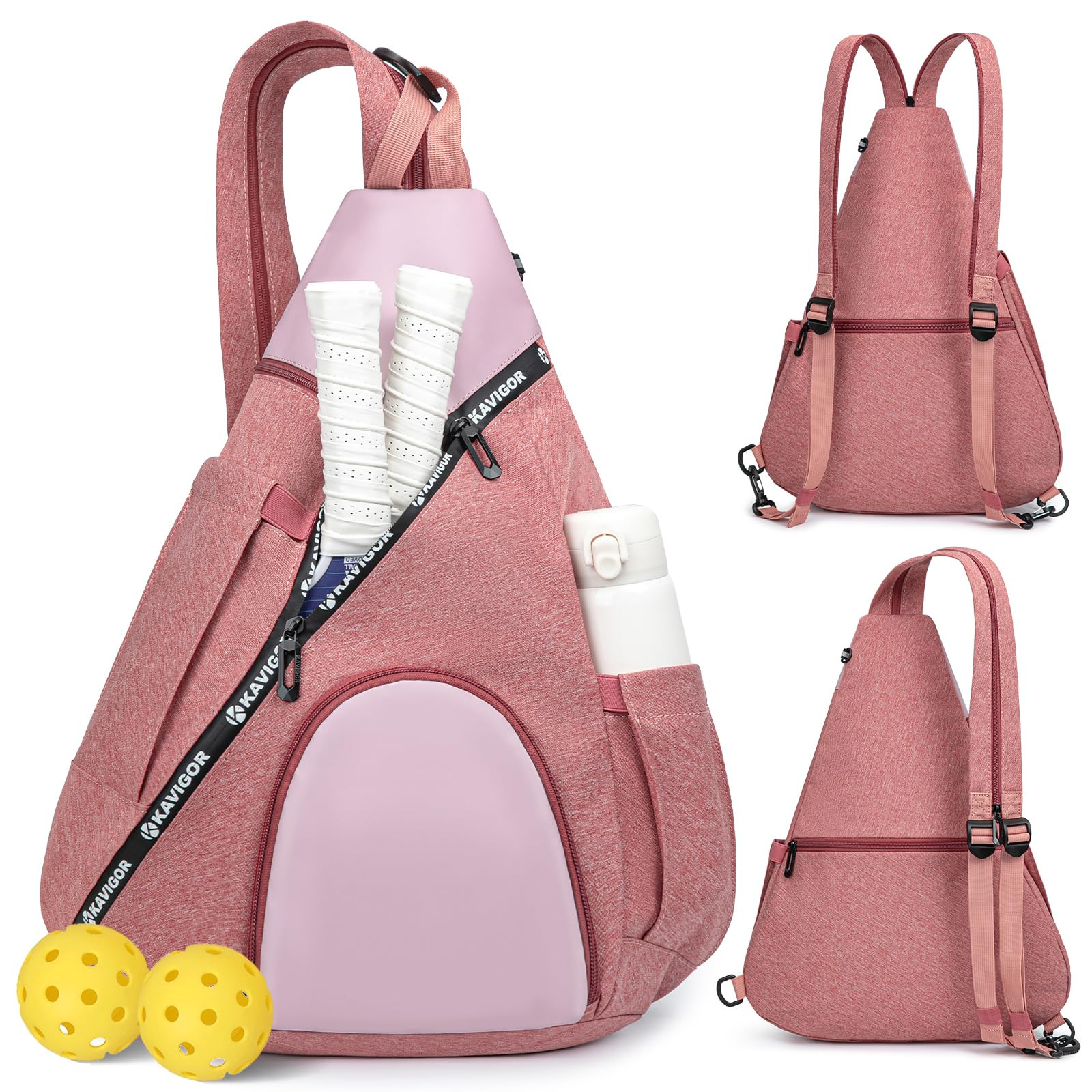 Pickleball Bag, 7 Pockets & Upgraded Zippers, Lightweight Sling Bag with Detachable Strap & Water... | Amazon (US)