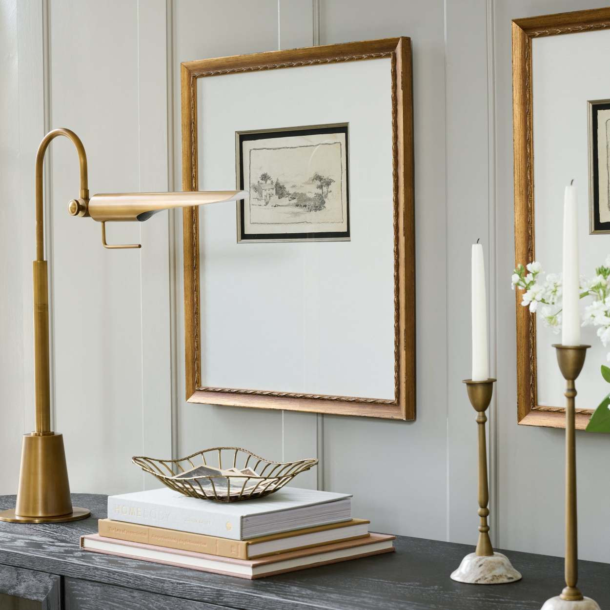 Brass and Marble Candleholder | Magnolia