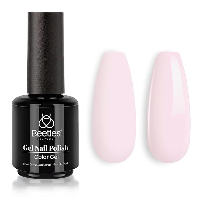Beetles Gel Polish, 15ml Barely Pink Color Gel Polish Soak Off LED Nail Lamp Gel Polish Nail Art ... | Amazon (US)