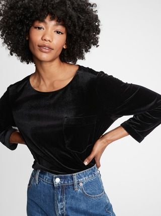 Velvet Pocket T-Shirt | Gap (US)